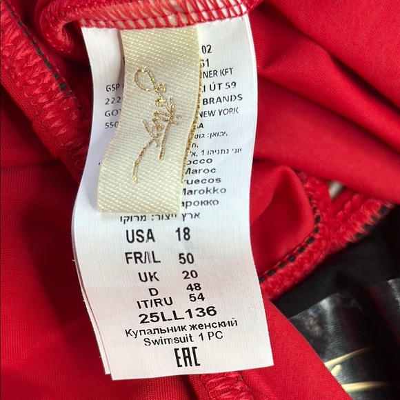 Gottex | Lattice V-Neck Criss Cross Ruched  One Piece Bathing Suit, Size 18 NWT - Picture 12 of 16